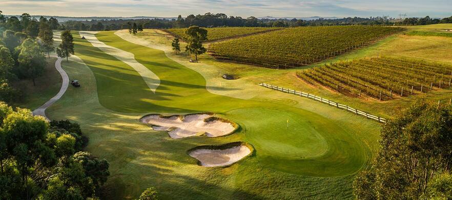 Golf for Two at the breathtaking The Vintage in the heart of the Hunter Valley. 18 holes for TWO in a Motorised Cart