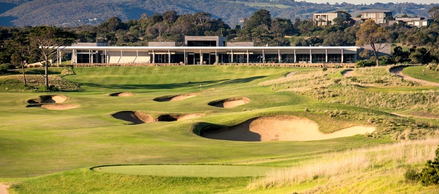 Play at the home of Australian golf! 18 Holes for TWO at the <em>Stunning Moonah Links Golf Resort.</em> Includes motorised carts.