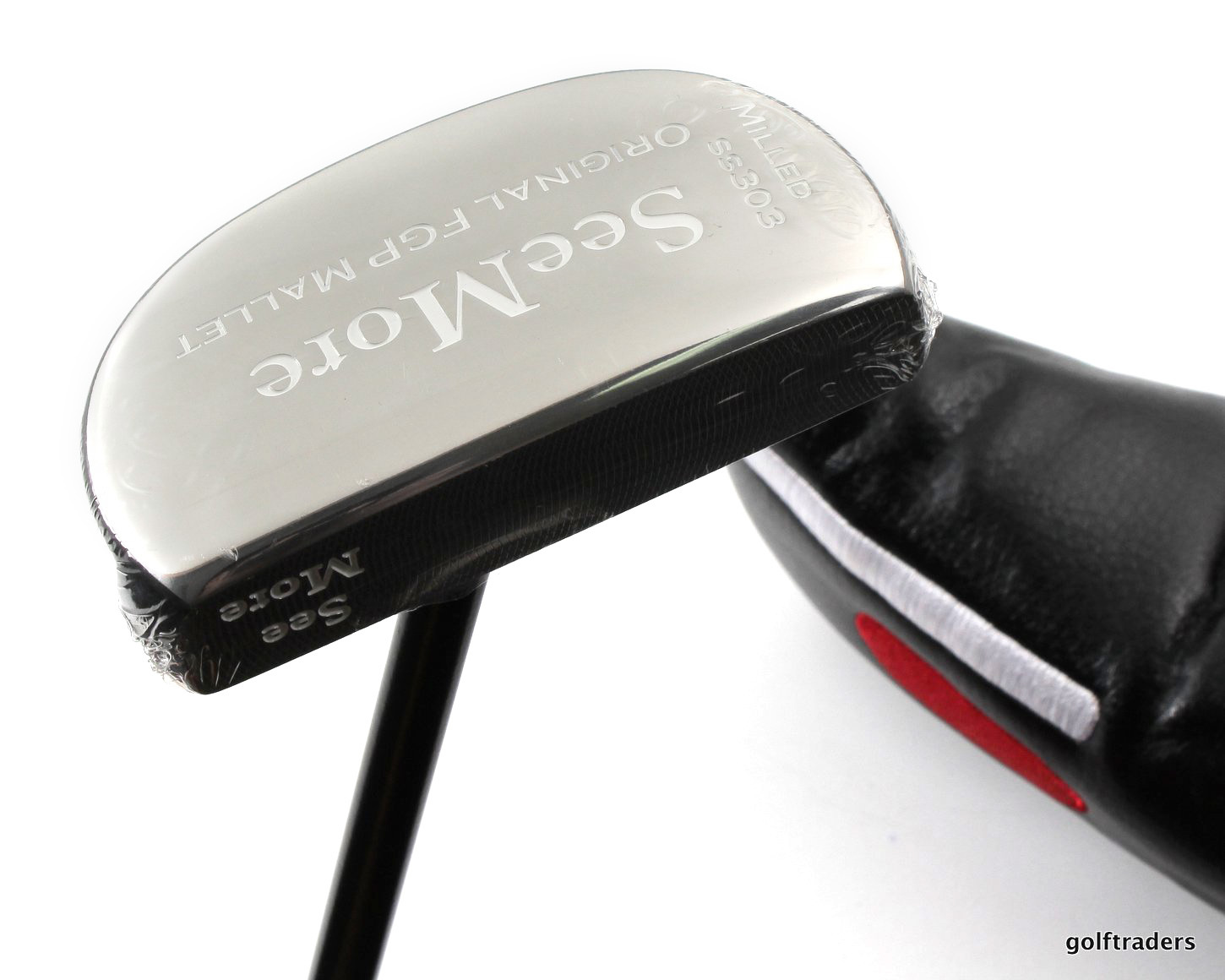 SEEMORE MILLED SS303 FGP MALLET PUTTER STEEL UNCUT COVER NEW 