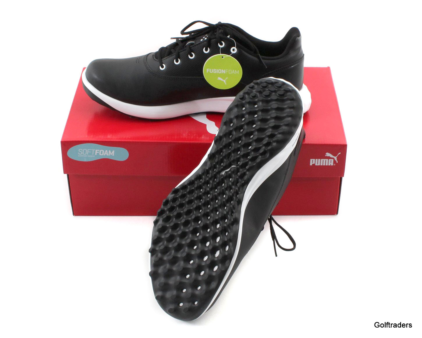 PUMA GRIP FUSION MENS GOLF SHOES BLACK / WHITE SIZE 12 US NEW 